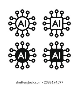 Artificial Intelligence Chip Icon. AI Processor. Vector