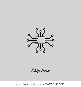artificial intelligence and chip icon, vector design