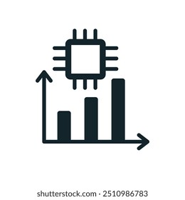 Artificial intelligence chip increasing performance on a graph