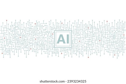 Artificial intelligence chipset on circuit board. Futuristic concept. High-tech technology background