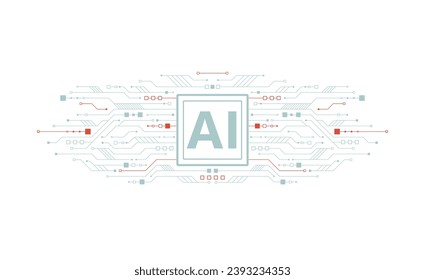Artificial intelligence chipset on circuit board. Futuristic concept. High-tech technology background