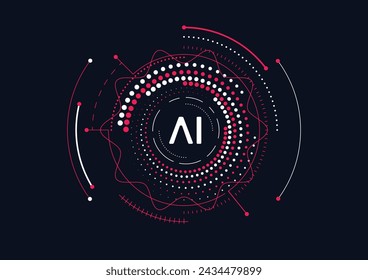 Artificial intelligence chipset on circuit board in futuristic concept technology artwork for web, banner, card, cover. Vector illustration