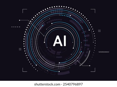 Artificial intelligence chipset on circuit board in futuristic concept technology artwork for web, banner, card, cover. Vector illustration
