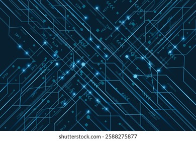 Artificial Intelligence chipset on circuit board in futuristic concept