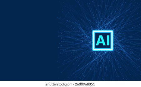 Artificial intelligence chipset on circuit board. Futuristic concept. High-tech technology background