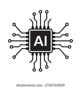 Ilustración de microchip de placa de circuito de inteligencia artificial