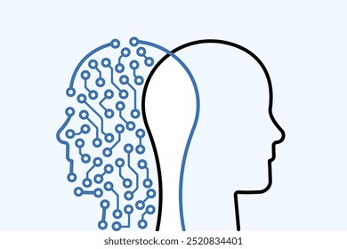Artificial Intelligence circuit human illustration