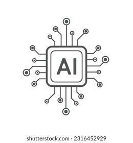 Artificial intelligence circuit line style. Machine learning design. Smart network digital technology. AI. Vector illustration