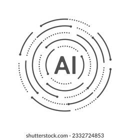 Artificial intelligence circuit line style. Machine learning design. Smart network digital technology. AI. Vector illustration