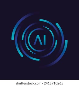 Artificial intelligence circuit line style. Machine learning design. Smart network digital technology. AI. Vector illustration