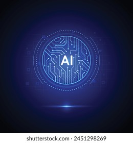 Artificial intelligence circuit line style. Machine learning design. Smart network digital technology. AI. Vector illustration
