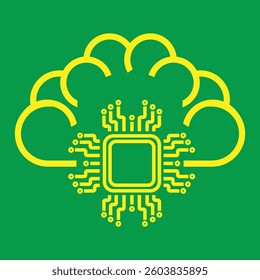 Artificial intelligence circuit line style. Machine learning design. Smart network digital technology. AI. Vector illustration