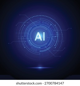 Artificial intelligence circuit line style. Machine learning design. Smart network digital technology. AI. Vector illustration
