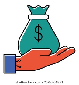 Artificial Intelligence Coin Savings Vector Icon Design
