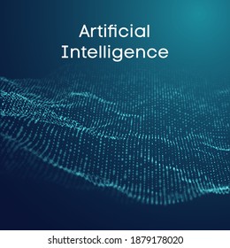 Red de comunicación de inteligencia artificial. Concepto de tecnología de la ciencia digital. Ilustración vectorial de la red empresarial.