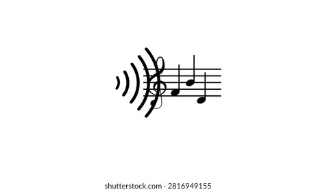 Artificial intelligence composes music from voice, black isolated vector silhouette