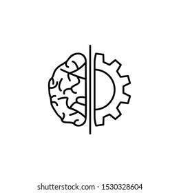 Artificial intelligence computer icon. Element of future business thin line icon