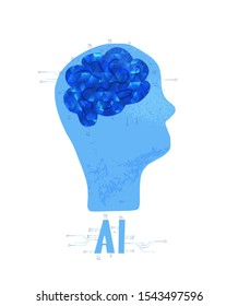 Artificial intelligence concept. Ai symbol. Vector illustration.