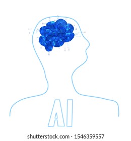 Artificial intelligence concept. Ai symbol. Vector illustration.