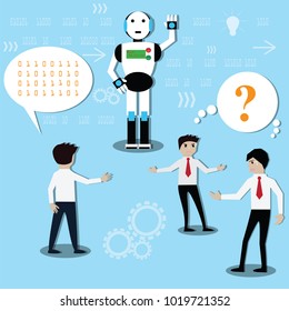 Artificial intelligence concept, automatic machine - vector Illustration