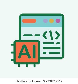 Artificial intelligence concept with coding interface, representing advanced tech and software development