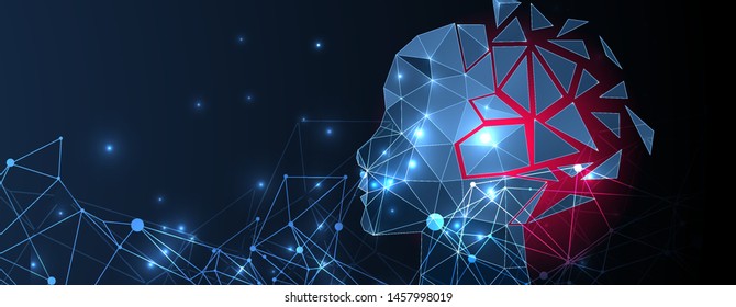 Artificial Intelligence concept.  Creative brain concept background. Vector science illustration.
