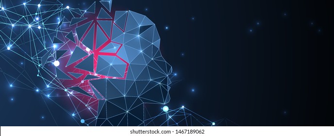 Artificial Intelligence concept.  Creative brain concept background. Vector science illustration.