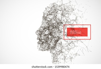 Artificial Intelligence concept.  Creative brain concept background. Vector science illustration.