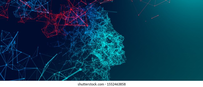 Artificial Intelligence concept.  Creative brain concept background. Vector science illustration.