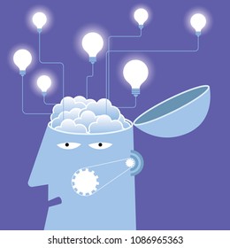Artificial intelligence concept design, brainstorming.
