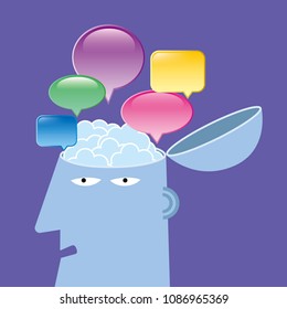 Artificial intelligence concept design, communication ideas.