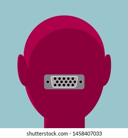 Artificial intelligence concept design. Isolated on blue background.
