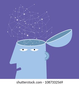 Artificial intelligence concept design, Network data design.	