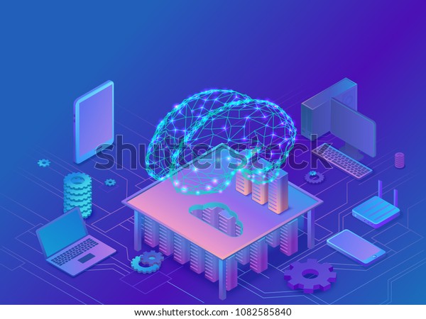 Concept Dintelligence Artificielle Avec Cerveau électrique Image