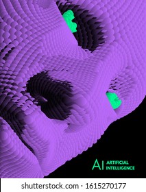 Artificial intelligence concept. Face recognition. Abstract digital human head. Futuristic background. Vector Illustration for advertising, marketing or presentation. 