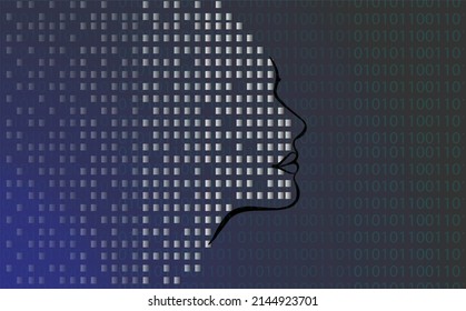 Concepto de inteligencia artificial. Visualización futurista de Big data humano.