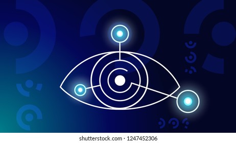 Artificial intelligence concept. Futuristic technology and robot brain. Science progress and virtual reality. Idea of machine learning. Flat vector illustration