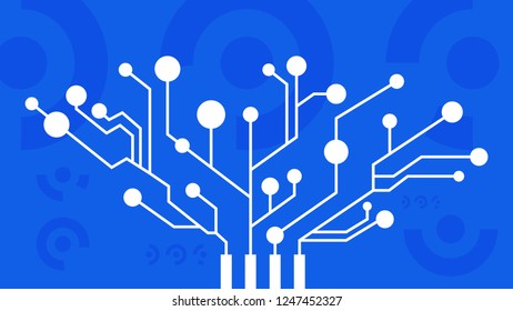 Artificial intelligence concept. Futuristic technology and robot brain. Science progress and virtual reality. Idea of machine learning. Flat vector illustration