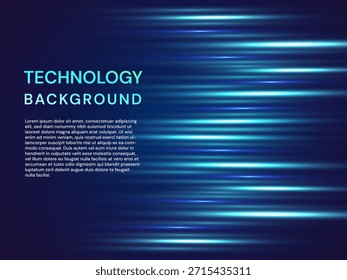 Concepto de inteligencia artificial con fondo de Tecnología futurista. Líneas de velocidad Abstractas de luz azul para aprendizaje automático de IA, procesamiento de Big Data, conectividad de red cibernética y Vector de alta tecnología.