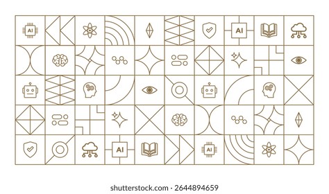 Contornos geométricos do plano de fundo do conceito de inteligência artificial
