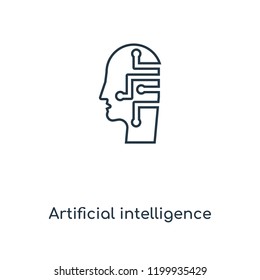 Artificial intelligence concept line icon. Linear Artificial intelligence concept outline symbol design. This simple element illustration can be used for web and mobile UI/UX.