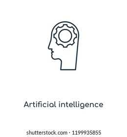 Artificial intelligence concept line icon. Linear Artificial intelligence concept outline symbol design. This simple element illustration can be used for web and mobile UI/UX.