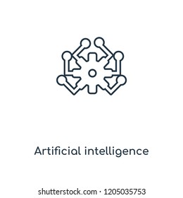 Artificial intelligence concept line icon. Linear Artificial intelligence concept outline symbol design. This simple element illustration can be used for web and mobile UI/UX.