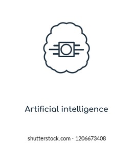 Artificial intelligence concept line icon. Linear Artificial intelligence concept outline symbol design. This simple element illustration can be used for web and mobile UI/UX.