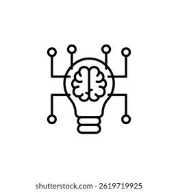 Artificial intelligence concept showing lightbulb and brain connection