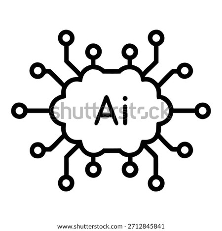 Artificial intelligence concept a stylized virus like structure with Ai