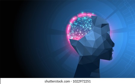 Artificial intelligence  concept. Technology background.  Vector science illustration