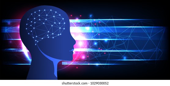 Artificial intelligence  concept. Technology background.  Vector science illustration