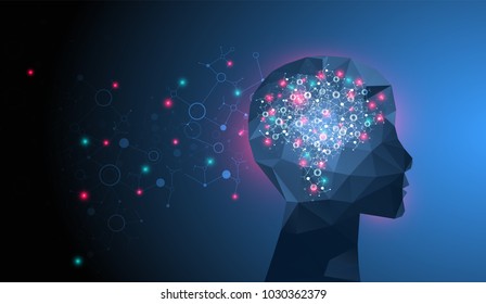 Artificial intelligence  concept. Technology background.  Vector science illustration