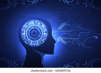 Artificial intelligence  concept. Technology background.  Vector science illustration